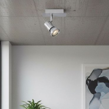 Lucide Twinny - spot en saillie - 12 x 7 x 11 cm - 4,5W LED dimmable inclus - chrome satiné