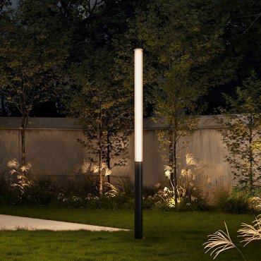 Nova Luce Iman - poteau de jardin - Ø 16 x 205 cm - 43W LED inclus - IP65 - noir sablé