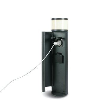 ONE Light Bornes de recharge - poteau de jardin avec 2 x 1000W prises Schuko - 10 x 40 cm - 3W LED inclus - IP44 - anthracite