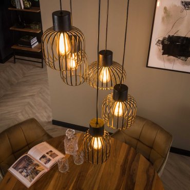 Vico Bars 5L - lampe suspendue - Ø 47 x 180 cm - anthracite