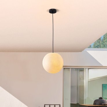 Nova Luce Moon - suspension extérieure - Ø 30 x 200 cm - IP65 - blanc et noir