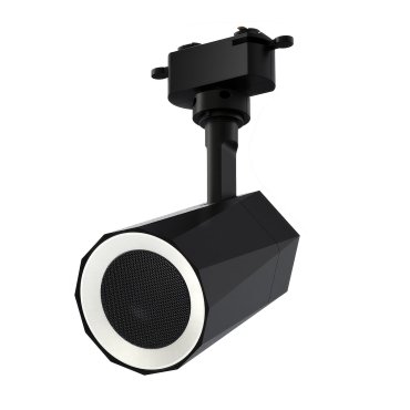 Roi Du Luminaire LED Track Speaker - haut-parleur sur rail - enceinte Bluetooth avec éclairage RGB et télécommande - système de rail triphasé - noir
