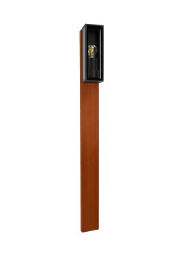 Roi Du Luminaire Padouk Teichos - borne jardin - 15 × 8,8 × 70 cm + pied 30 cm - IP54 - noir et padouk