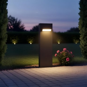 Nova Luce Zelda - lampe de jardin - 12 x 40 x 7,2 cm - 6W LED inclus - IP65 - noir sablé
