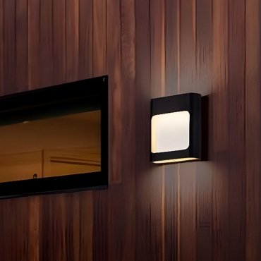 Nova Luce Tall - applique murale extérieure - 12,5 x 13,5 x 4 cm - 6W LED inclus - IP54 - noir sablé