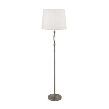 Searchlight Vegas - lampadaire - Ø 39 x 154 cm - 6W LED inclus - argent satiné et blanc