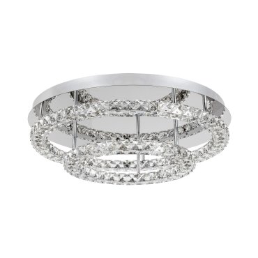 Nova Luce Quentin - plafonnier - Ø 60 x 18 cm - 44W LED inclus - chrome