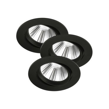 Nordlux Fremont - set de 3 - Ø 85 mm, Ø 72 mm encastrable - 5,5W LED dimmable inclus - IP23 - noir