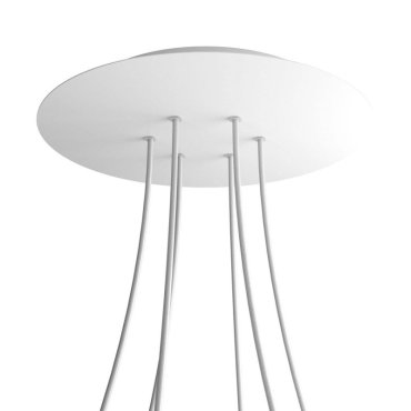 Creative Cables - Rose-One Rosace de plafond ronde pour 6 points lumineux - Ø 40 x 3,5 cm - blanc