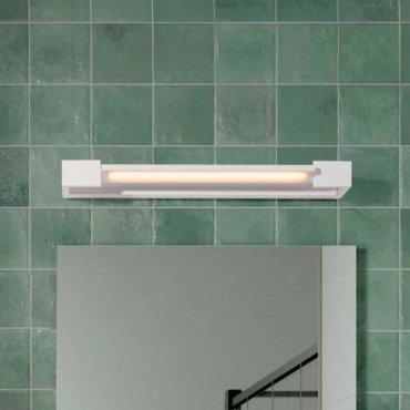 Nova Luce Arga - applique murale - 45 x 4 x 10 cm - 12W LED inclus - IP44 - blanc sablé