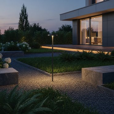 VK Lighting  Mush - lampe de jardin à piquet - Ø 15 x 80,8 cm - 8W LED inclus - IP65 - anthracite