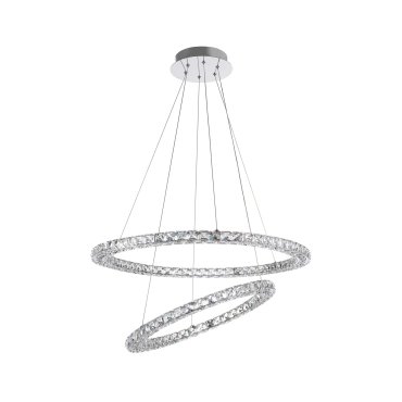 Nova Luce Quentin - lampe suspendue - Ø 70 x 120 cm - 60W LED inclus - chrome