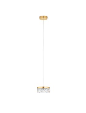 Nova Luce Bion - lampe suspendue - Ø 15 x 120 cm - 6W LED inclus - laiton doré