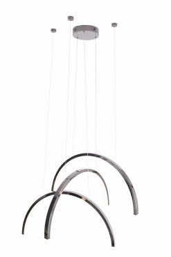 Maxlight Trio Arc - lampe suspendue - 80 x 180 cm - 3 x 21W LED inclus - noir et chrome