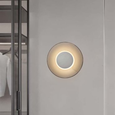 Nova Luce Esti - applique murale - Ø 32 x 7 cm - 17W LED inclus - nickel brossé et verre fumé