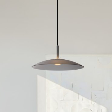 Nova Luce Polifemo - lampe suspendue - Ø 40 x 140  cm - 12W LED inclus - verre fumé et noir sablé