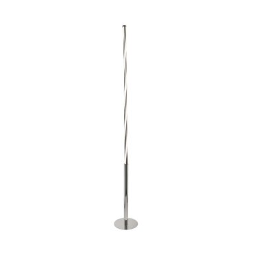 Searchlight Twister - lampadaire - 152,5 cm - 20W dimmable LED inclus - chrome et blanc