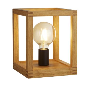 Searchlight Square - lampe à poser - 20 x 20 x 25 cm - noir et marron