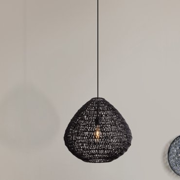 Nova Luce Melody - lampe suspendue - Ø 50 x 200 cm - noir