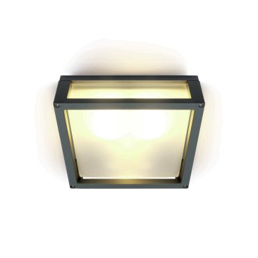 ONE Light Outdoor E27 Square - plafonnier extérieur - 25 x 25 x 9,5 cm - IP54 - anthracite