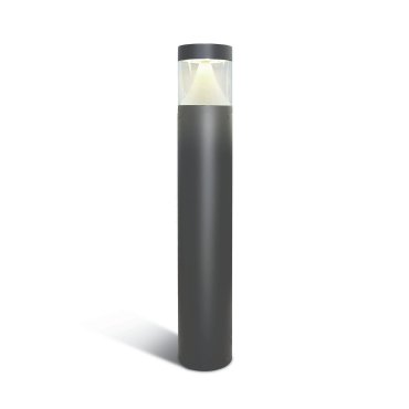 ONE Light LED Bollards Range - lampe de jardin - Ø 12 x 80 cm - 12W LED inclus - IP65 - anthracite - couleur de lumière blanc chaud