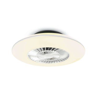 ONE Light Plafo - plafonnier avec ventilateur et télécommande - Ø 60 x 15 cm - 30W LED inclus - blanc