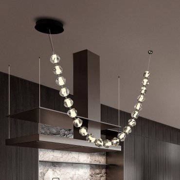 Nova Luce Ifos - lampe suspendue - 10 x 280 cm - 91W dimmable LED inclus - noir sablé et métal chromé