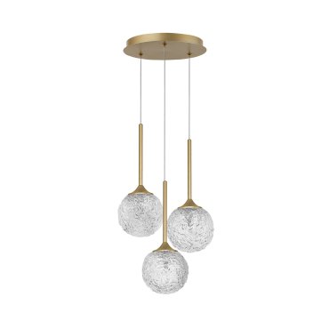 Nova Luce Mirano - lampe suspendue - Ø 32 x 180 cm - laiton doré et transparent