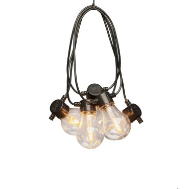 Konstsmide - set de lumières décoratives pour fêtes avec fonction dimmer et LED remplaçables - 4,5m de long avec 10m de cordon - 10 ampoules LED incluses - 4,2W - IP44 - noir
