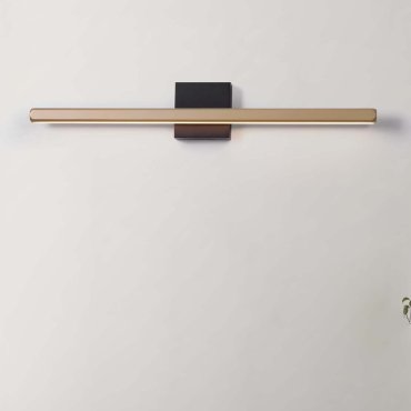 Nova Luce Lios - applique murale - 62 x 10 x 5 cm - 8W LED inclus - IP54 - café moka et noir mat