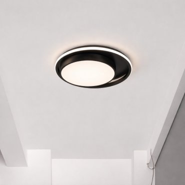 Nova Luce Odrey - plafonnier - Ø 40 x 5 cm - 22W LED inclus - noir sable