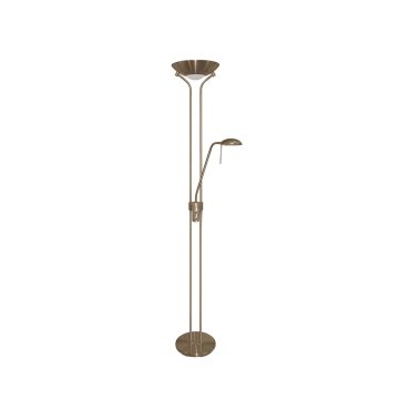 Searchlight Mother &amp; Child - lampadaire avec double variateur - 180 cm - laiton antique