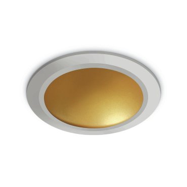 ONE Light Dark Light Dome Reflector - plafonnier encastré - Ø 17 x 5 cm - 16W LED inclus - blanc et laiton
