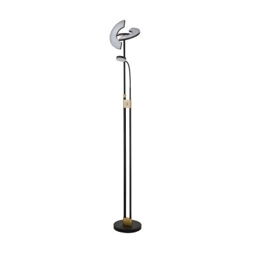 Searchlight Gio - lampadaire - 210 cm - 32W + 4,5W LED inclus - noir et blanc mat