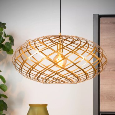 Lucide Wolfram - lampe suspendue - Ø 65 x 162 cm - or mat