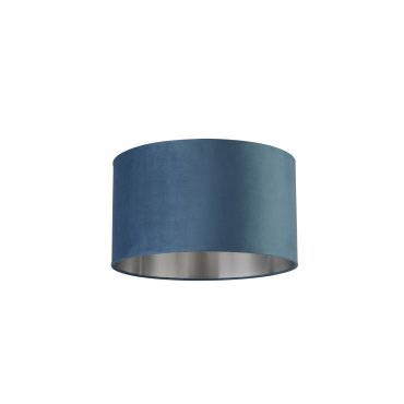 Searchlight Drum Shade - abat-jour - Ø 45 x 26 cm - bleu sarcelle et argent