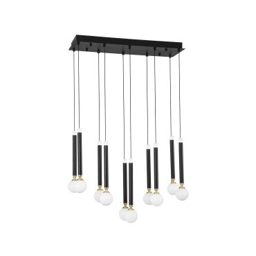 Nova Luce Cayo - lampe suspendue - 72 x 20 x 120 cm - 10 x 5W LED inclus - noir