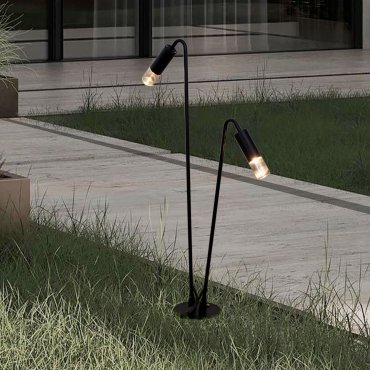 Nova Luce Aether - lampe de jardin - Ø 15 x 80 x 52 cm - 10W LED inclus - IP65 - anthracite foncé
