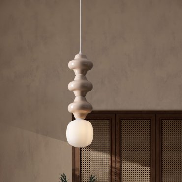 Nova Luce Clio - lampe suspendue - Ø 18 x 240 cm - jaune et verre opale