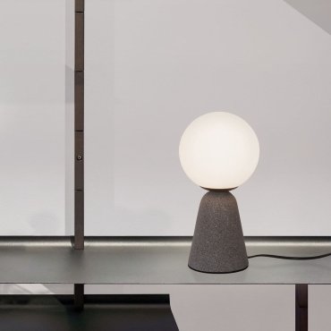 Nova Luce Zero - lampe à poser - Ø 10 x 20 cm - gris et opale