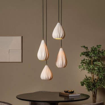 Lucide Cinzia - lampe suspendue 4L - Ø 55,5 x 154 cm - blanc
