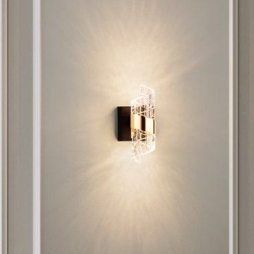 Nova Luce Seneca - applique murale - 12,3 x 22 x 10 cm - 9W LED inclus - or et noir