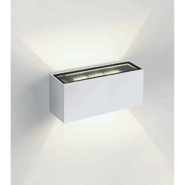 ONE Light Outdoor Wall Up &amp; Down Lights - applique murale extérieure - 18 x 7 x 6,5 cm - 2 x 6W LED inclus - IP54 - blanc
