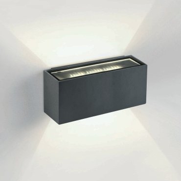 ONE Light Outdoor Wall Up &amp; Down Lights - applique murale extérieure - 18 x 7 x 6,5 cm - 2 x 6W LED inclus - IP54 - anthracite