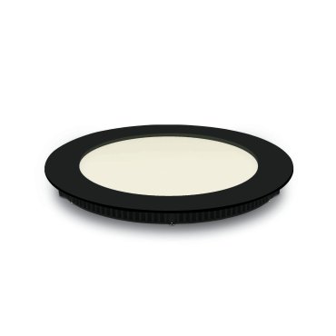 Panneau encastré rond ONE Light - Ø 17,3 x 2,2 cm - 12W LED inclus - IP40 - noir - couleur de lumière blanche