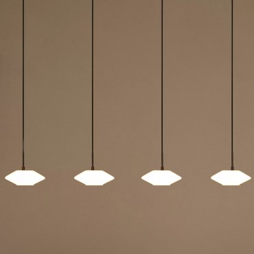 Lucide Trevor 4L - lampe suspendue - 125 x 20 x 150 cm - noir et opale