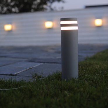 Lutec Focus - poteau de jardin - Ø 10 x 40 cm - IP44 - gris foncé