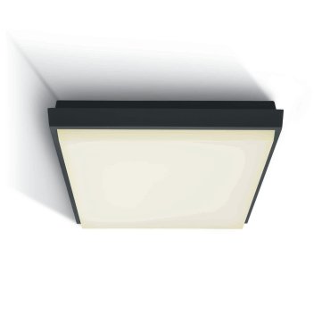 ONE Light Outdoor Slim LED - plafonnier extérieur - 30 x 30 x 4,9 cm - 30W LED inclus - IP54 - anthracite