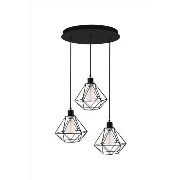 Nova Luce Pietra - lampe suspendue - Ø 30 x 135 cm - noir
