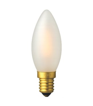 Daylight Italia Satin Lampe LED - Ø 3,5 x 9,7 cm - E14 - 4,5W dimmable - 2700K - blanc satiné